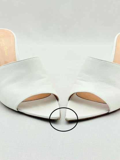 Pre - loved GIANVITO ROSSI White Size EU 38.5 Heeled Sandals at Reems Closet