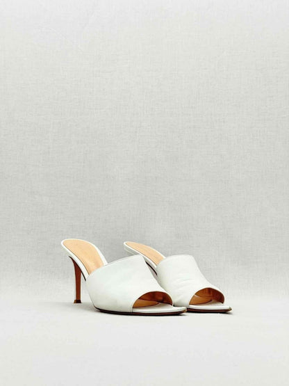 Pre - loved GIANVITO ROSSI White Size EU 38.5 Heeled Sandals at Reems Closet