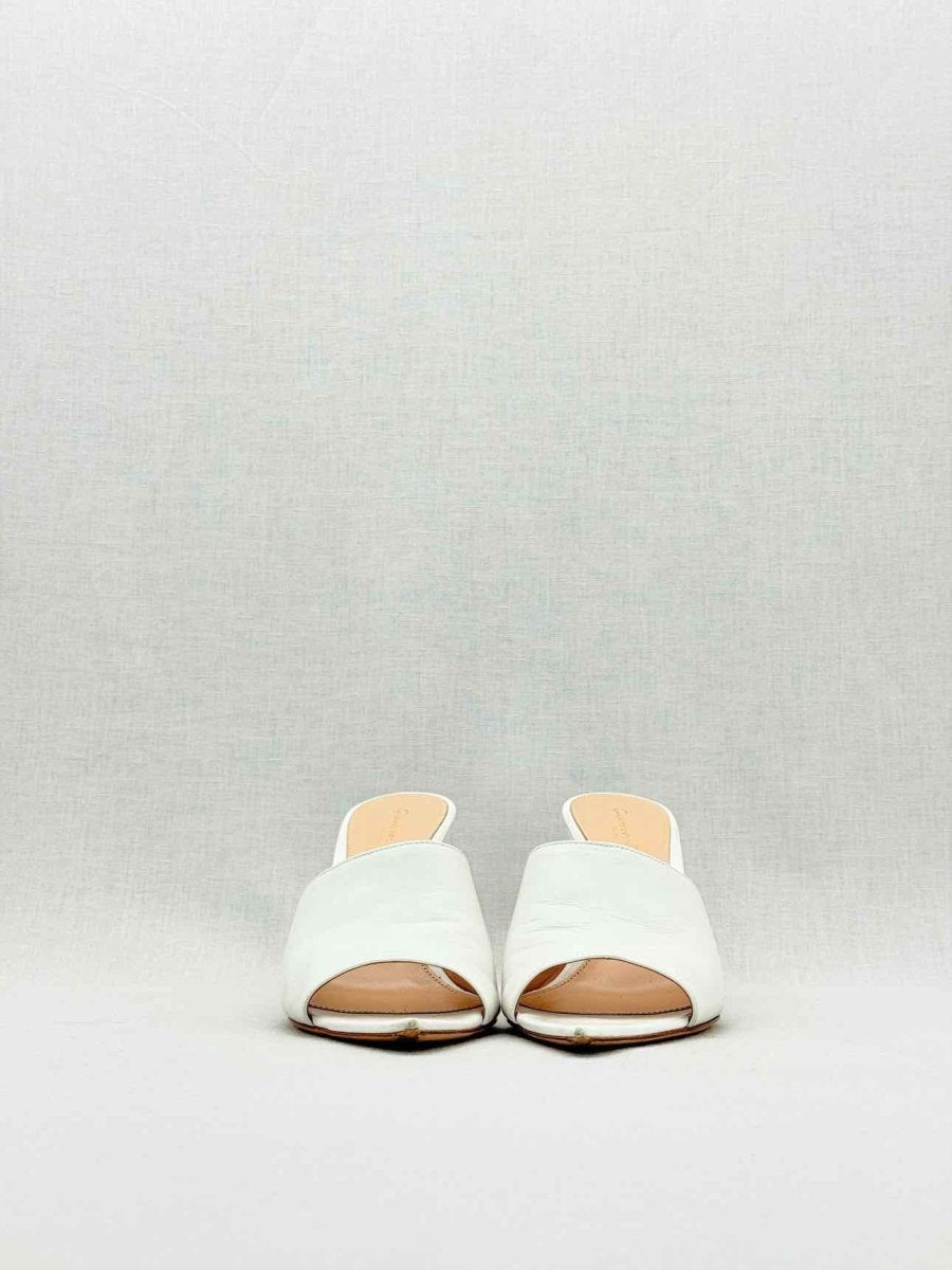 Pre - loved GIANVITO ROSSI White Size EU 38.5 Heeled Sandals at Reems Closet