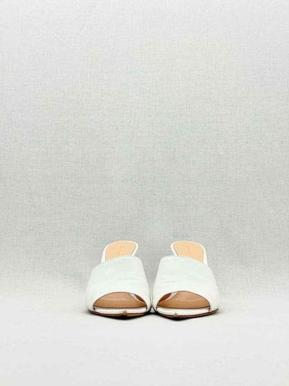 Pre - loved GIANVITO ROSSI White Size EU 38.5 Heeled Sandals at Reems Closet