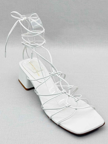 Pre-loved GIANVITO ROSSI White Size EU 40.5 Heeled Sandals at Reems Closet