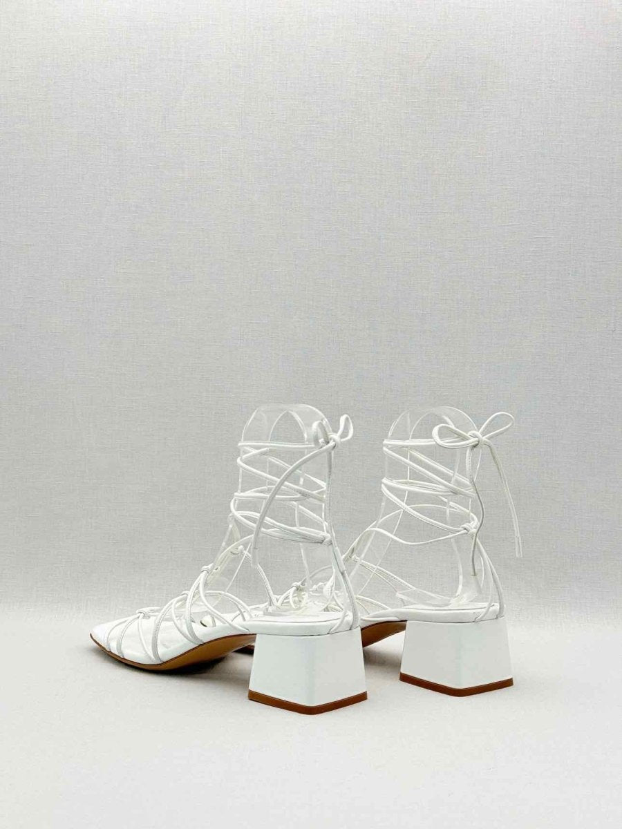 Pre-loved GIANVITO ROSSI White Size EU 40.5 Heeled Sandals at Reems Closet