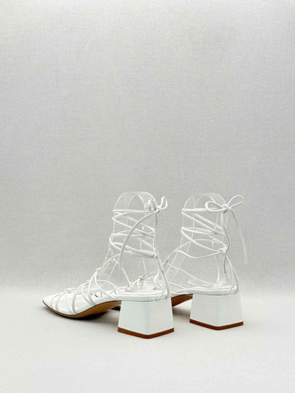 Pre-loved GIANVITO ROSSI White Size EU 40.5 Heeled Sandals at Reems Closet