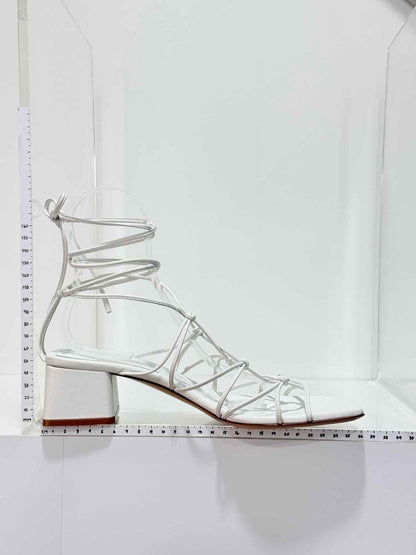 Pre-loved GIANVITO ROSSI White Size EU 40.5 Heeled Sandals at Reems Closet