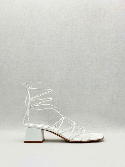 Pre-loved GIANVITO ROSSI White Size EU 40.5 Heeled Sandals at Reems Closet