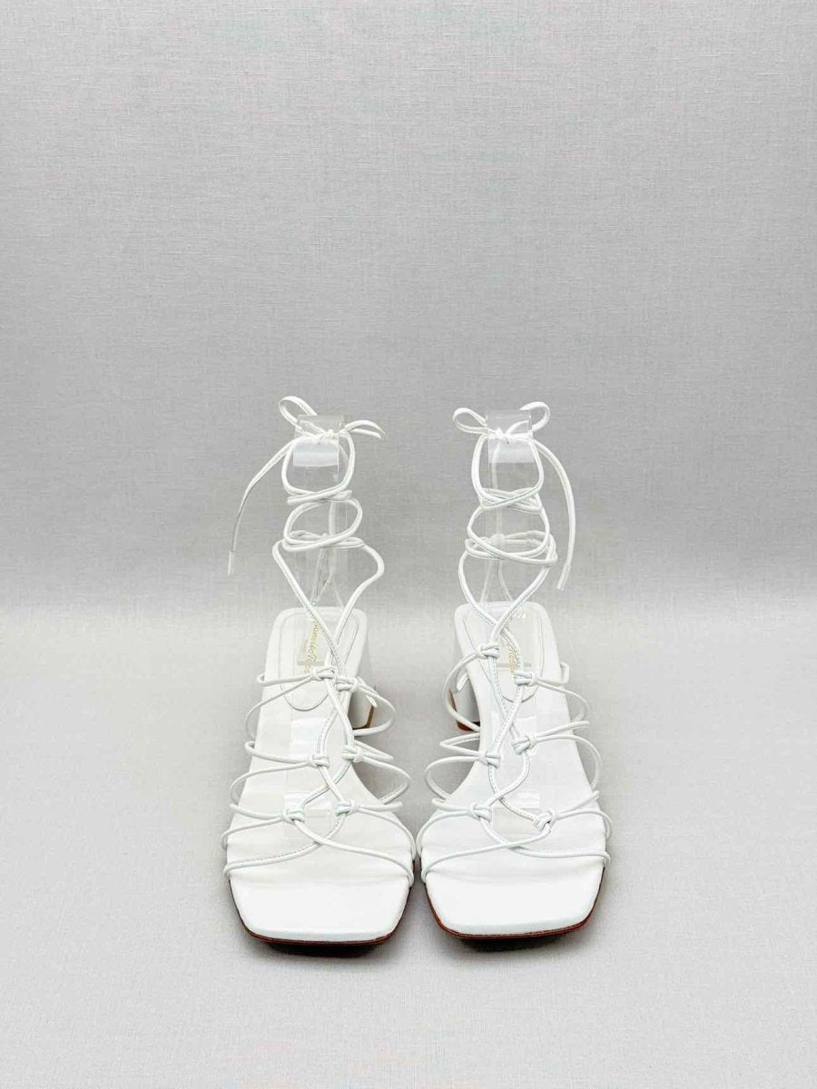 Pre-loved GIANVITO ROSSI White Size EU 40.5 Heeled Sandals at Reems Closet