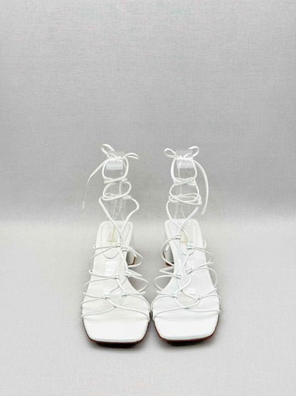Pre-loved GIANVITO ROSSI White Size EU 40.5 Heeled Sandals at Reems Closet