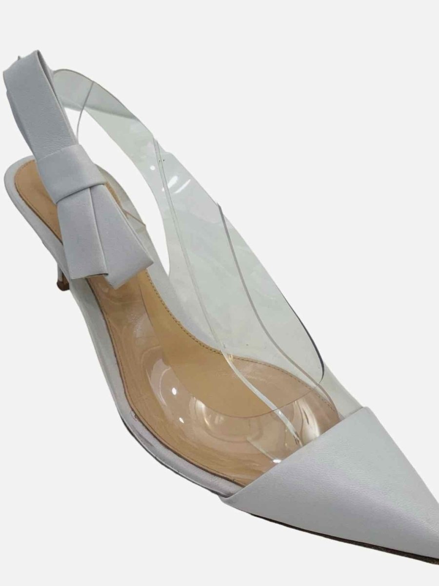 Pre - loved GIANVITO ROSSI White Slingbacks 38.5 at Reems Closet