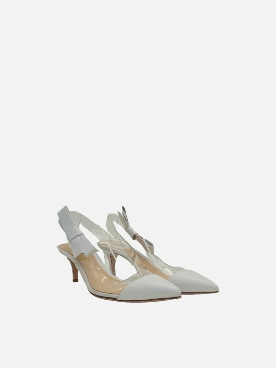 Pre - loved GIANVITO ROSSI White Slingbacks 38.5 at Reems Closet