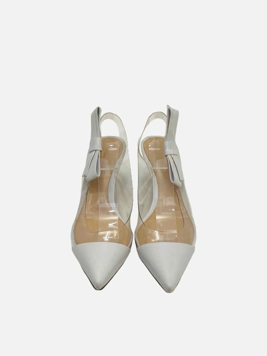 Pre - loved GIANVITO ROSSI White Slingbacks 38.5 at Reems Closet