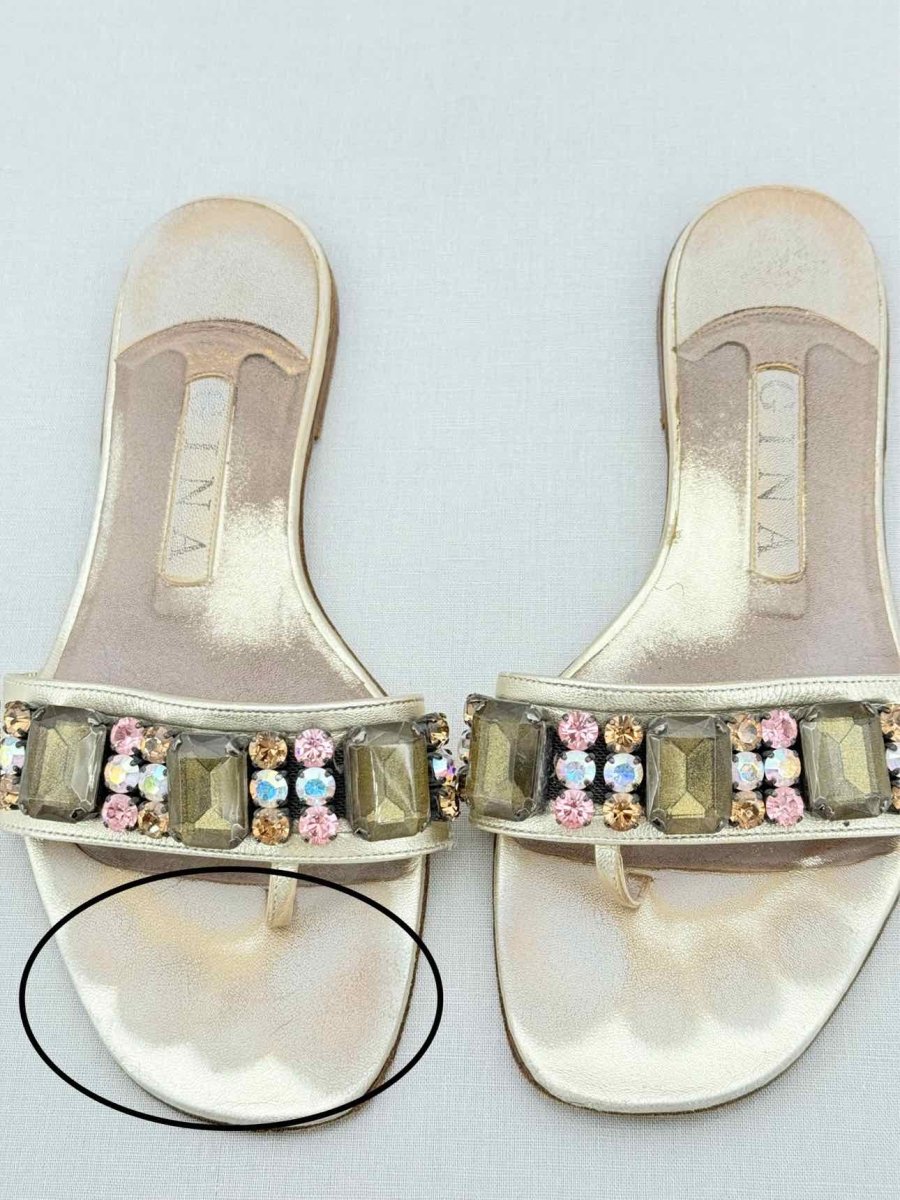 Pre - loved GINA Beige Size EU 38 Slides at Reems Closet