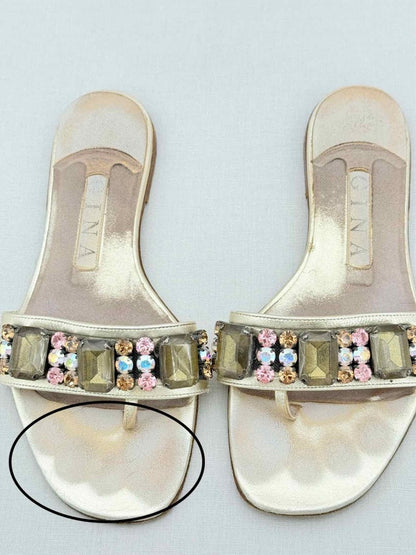 Pre - loved GINA Beige Size EU 38 Slides at Reems Closet