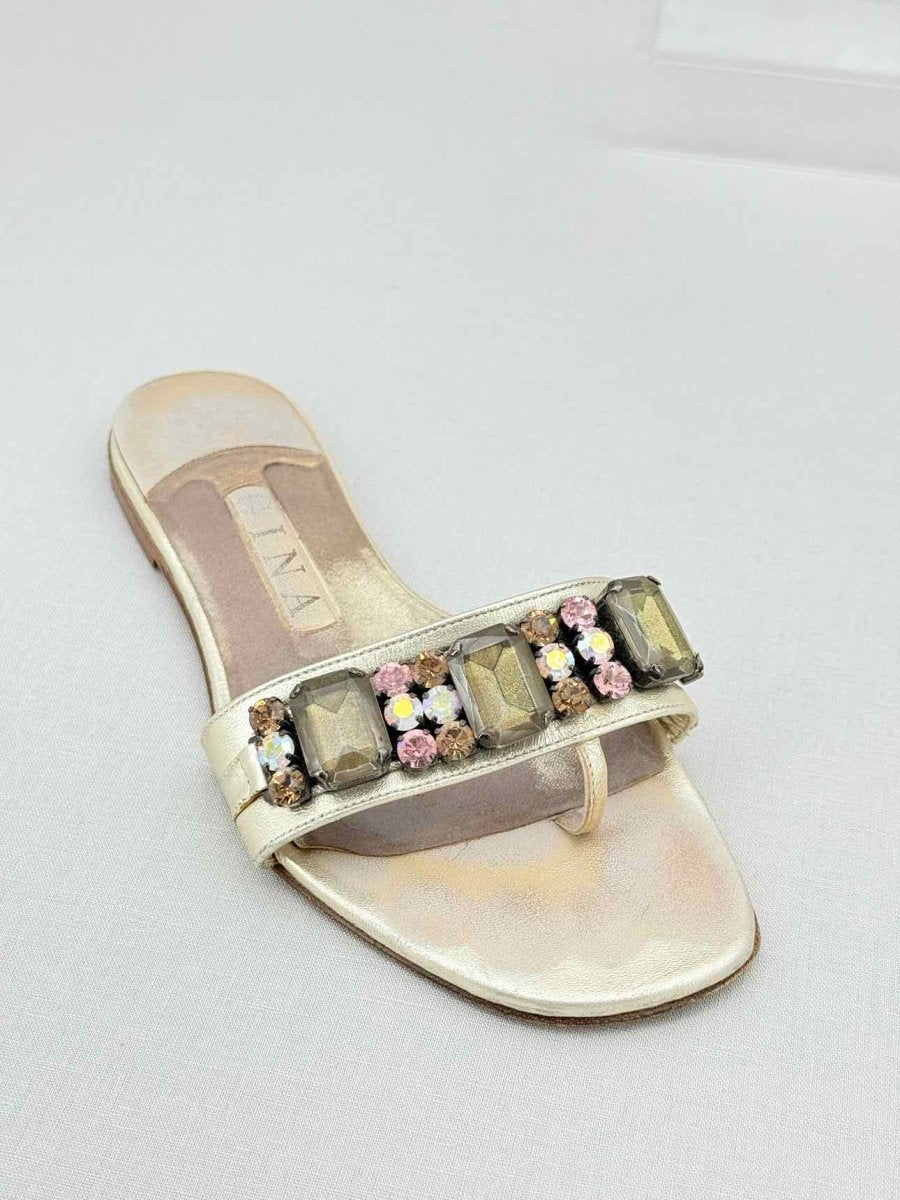 Pre - loved GINA Beige Size EU 38 Slides at Reems Closet