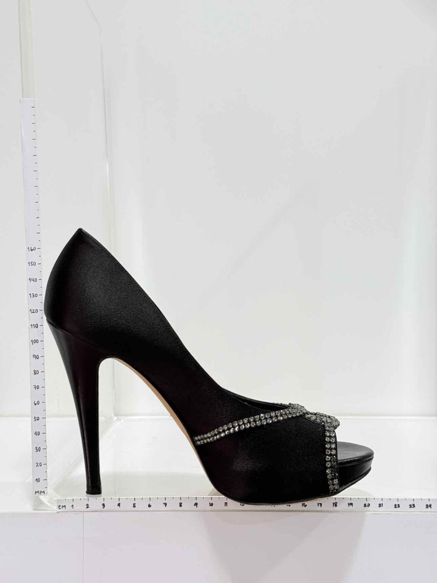Pre-loved GINA Black Crystal Embellished Size EU 38.5 Pumps at Reems Closet