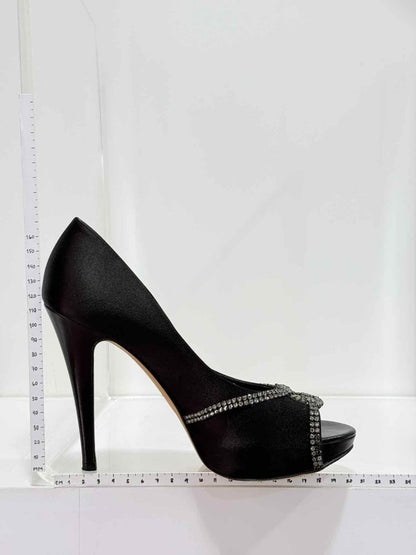 Pre-loved GINA Black Crystal Embellished Size EU 38.5 Pumps at Reems Closet