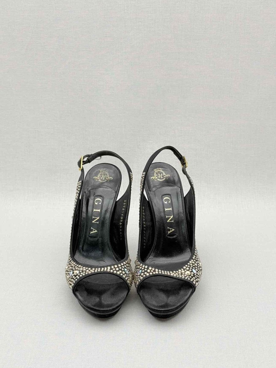 Pre - loved GINA Black Size EU 37 Platform Sandals at Reems Closet