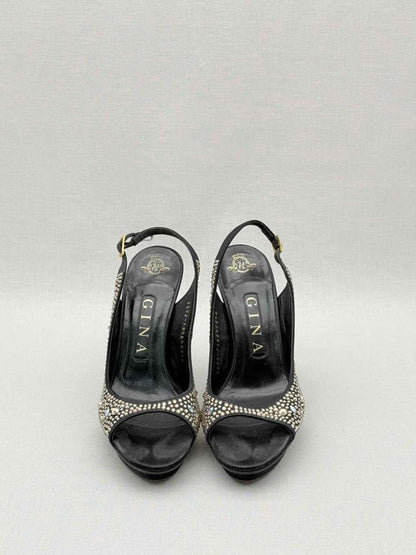 Pre - loved GINA Black Size EU 37 Platform Sandals at Reems Closet
