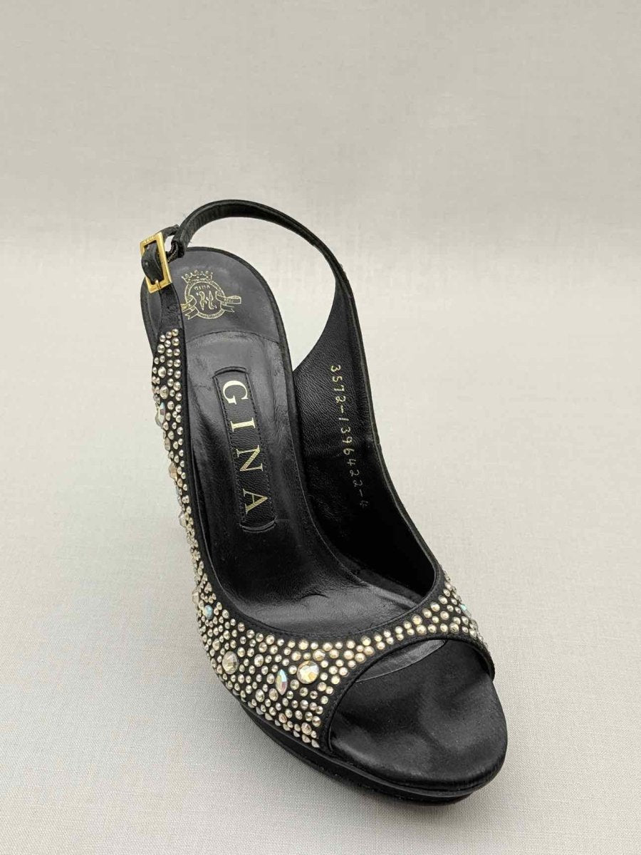 Pre - loved GINA Black Size EU 37 Platform Sandals at Reems Closet