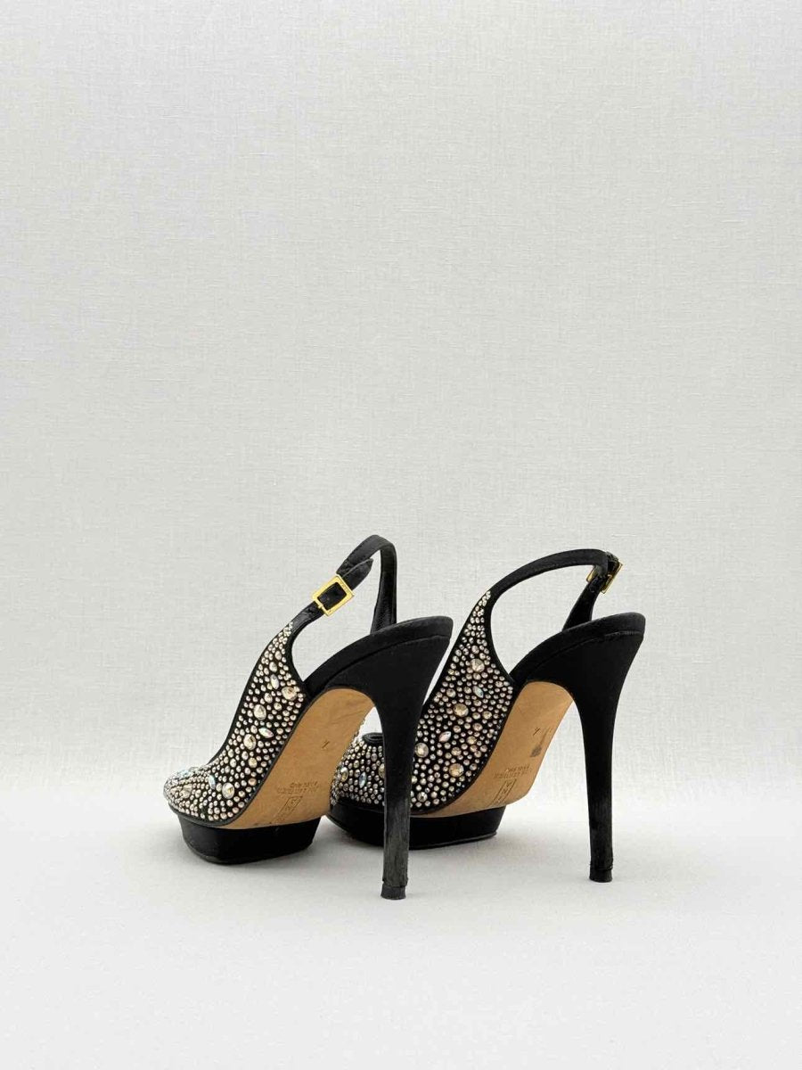 Pre - loved GINA Black Size EU 37 Platform Sandals at Reems Closet