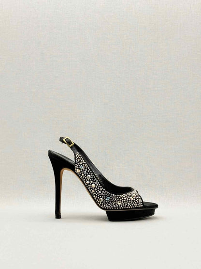 Pre - loved GINA Black Size EU 37 Platform Sandals at Reems Closet