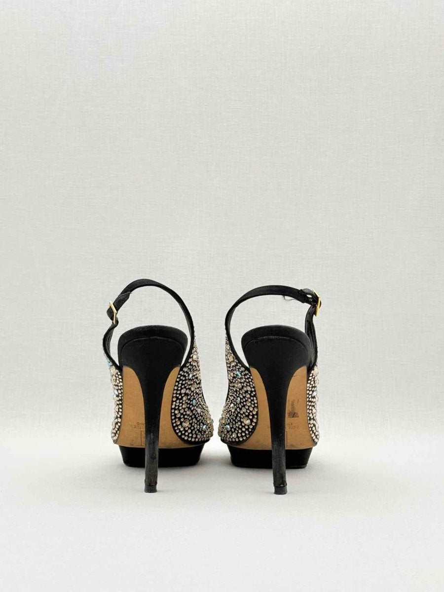 Pre - loved GINA Black Size EU 37 Platform Sandals at Reems Closet