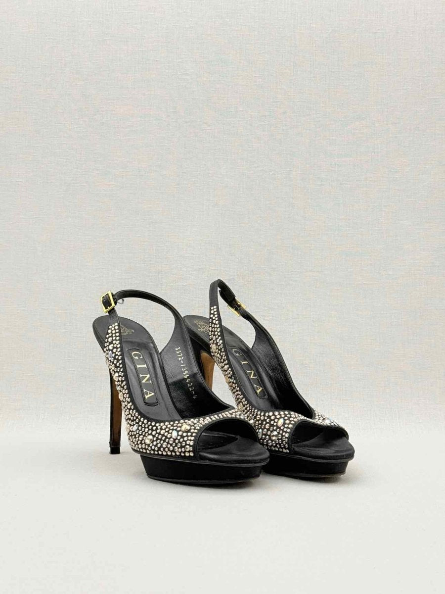 Pre - loved GINA Black Size EU 37 Platform Sandals at Reems Closet