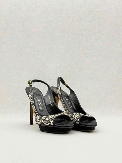 Pre - loved GINA Black Size EU 37 Platform Sandals at Reems Closet