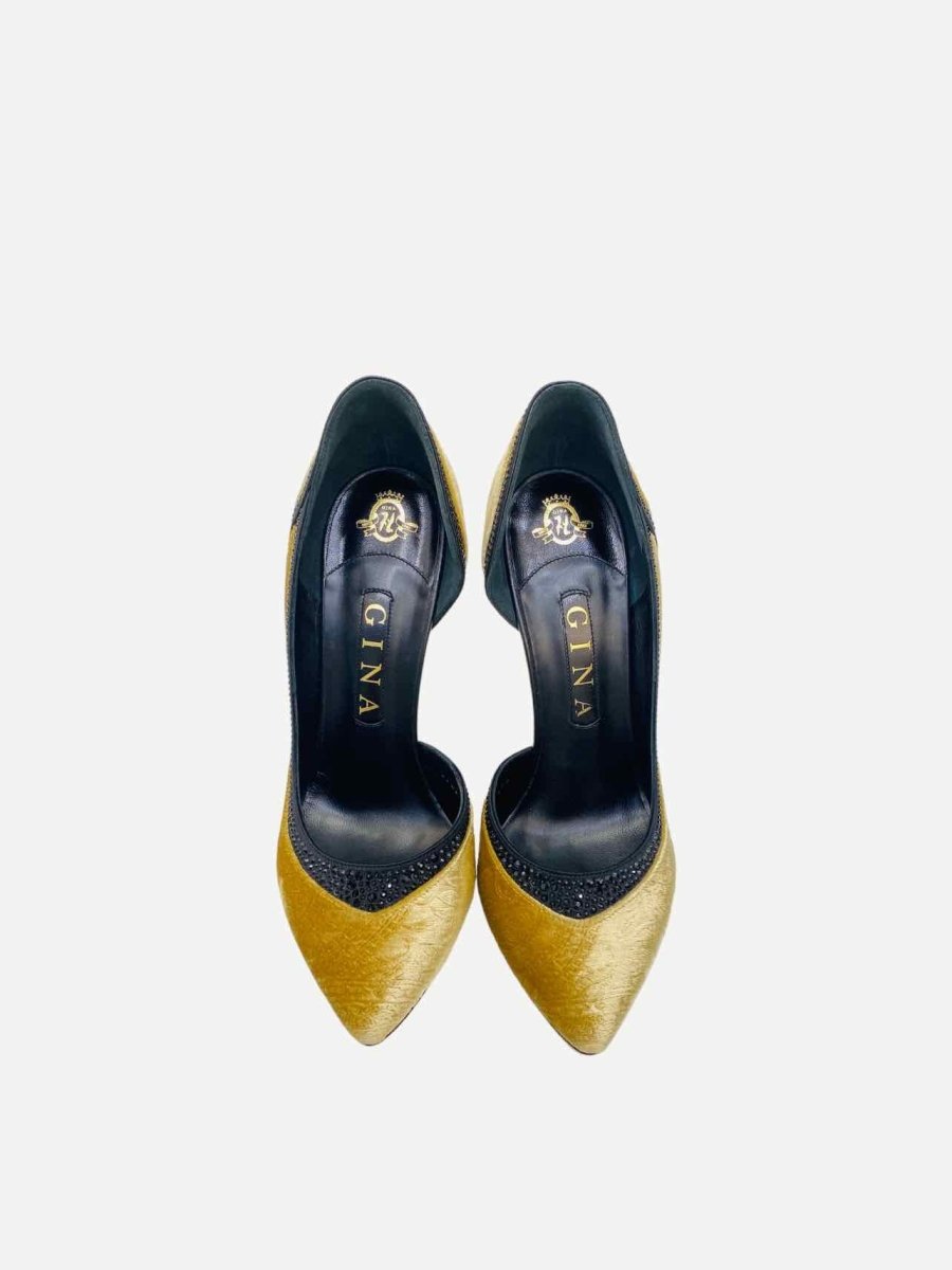 Pre-loved GINA D'Orsay Gold Pumps from Reems Closet