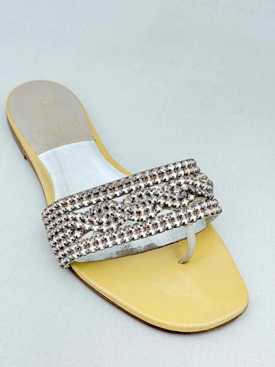Pre - loved GINA Gold Size EU 38 Slides at Reems Closet