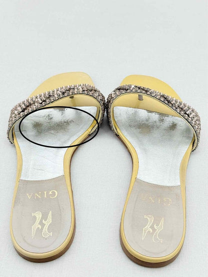 Pre - loved GINA Gold Size EU 38 Slides at Reems Closet