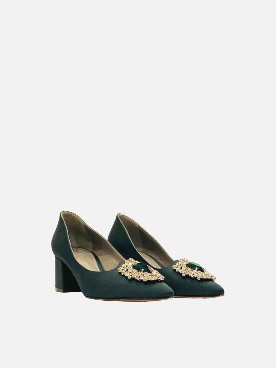 Pre - loved GINA Maxima Dark Green Size EU 35 Pumps at Reems Closet