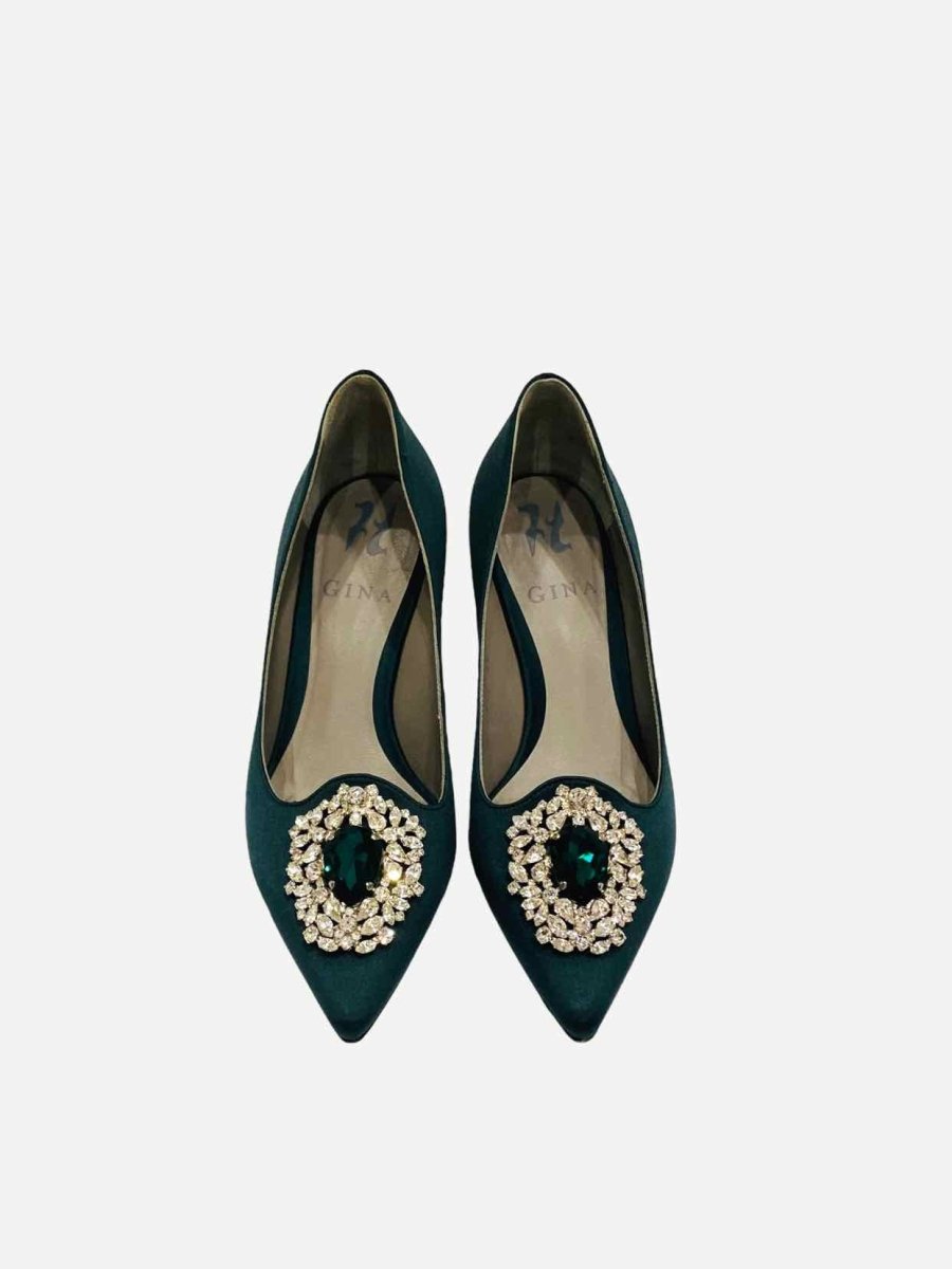 Pre - loved GINA Maxima Dark Green Size EU 35 Pumps at Reems Closet