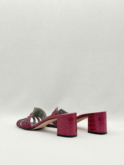 Pre - loved GINA Oregon Burgundy Size EU 41 Heeled Sandals at Reems Closet