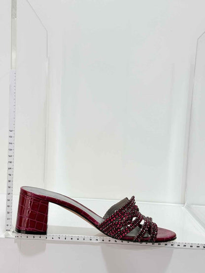 Pre - loved GINA Oregon Burgundy Size EU 41 Heeled Sandals at Reems Closet