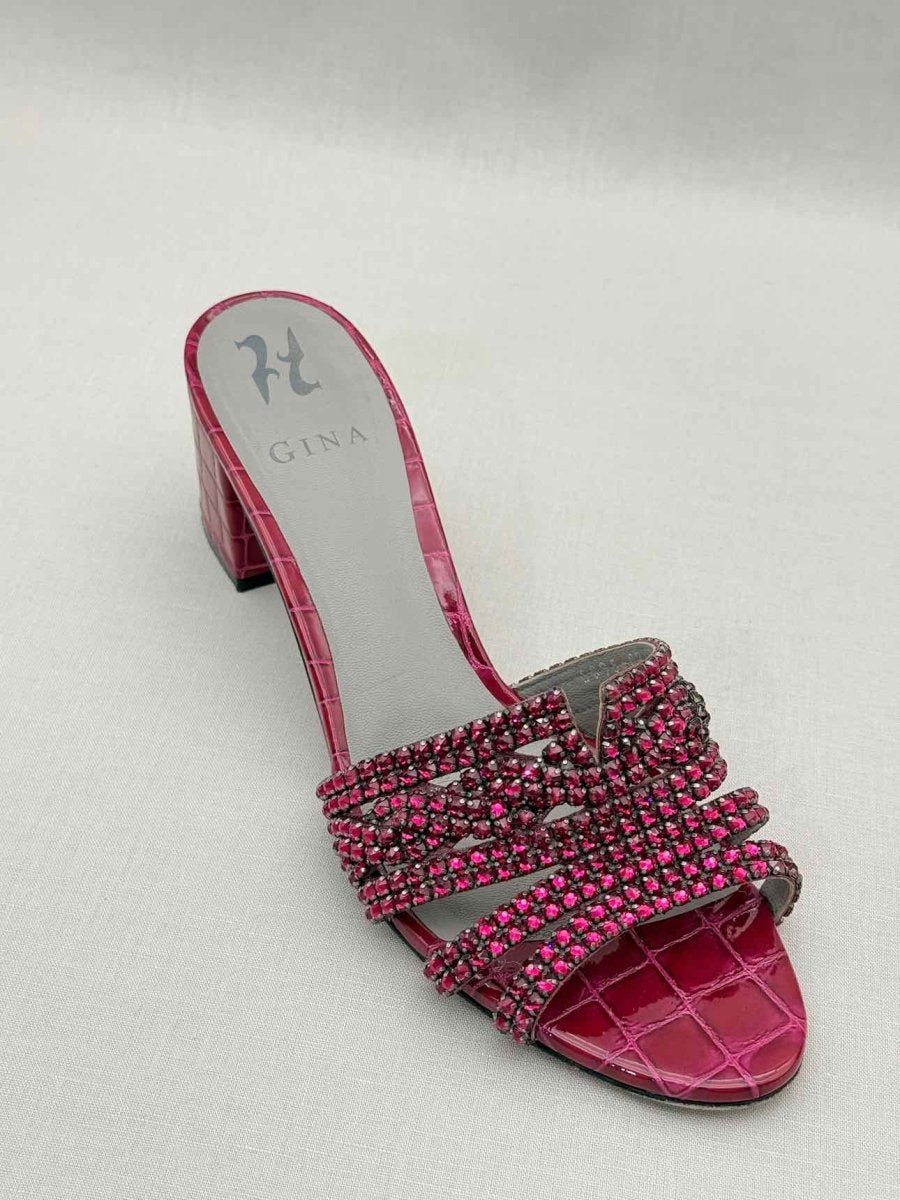 Pre - loved GINA Oregon Burgundy Size EU 41 Heeled Sandals at Reems Closet