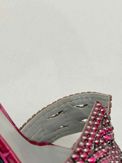 Pre - loved GINA Oregon Burgundy Size EU 41 Heeled Sandals at Reems Closet
