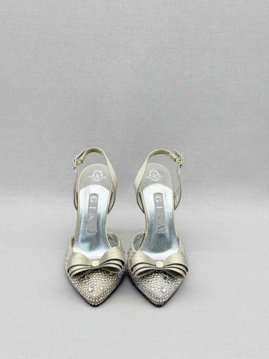 Pre - loved GINA Silver Size EU 36.5 Heeled Sandals at Reems Closet