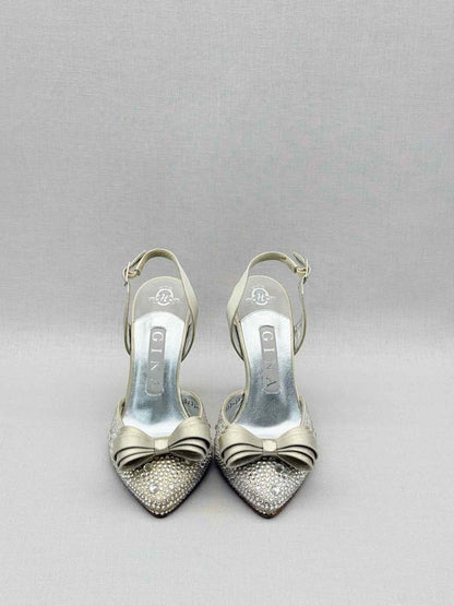 Pre - loved GINA Silver Size EU 36.5 Heeled Sandals at Reems Closet