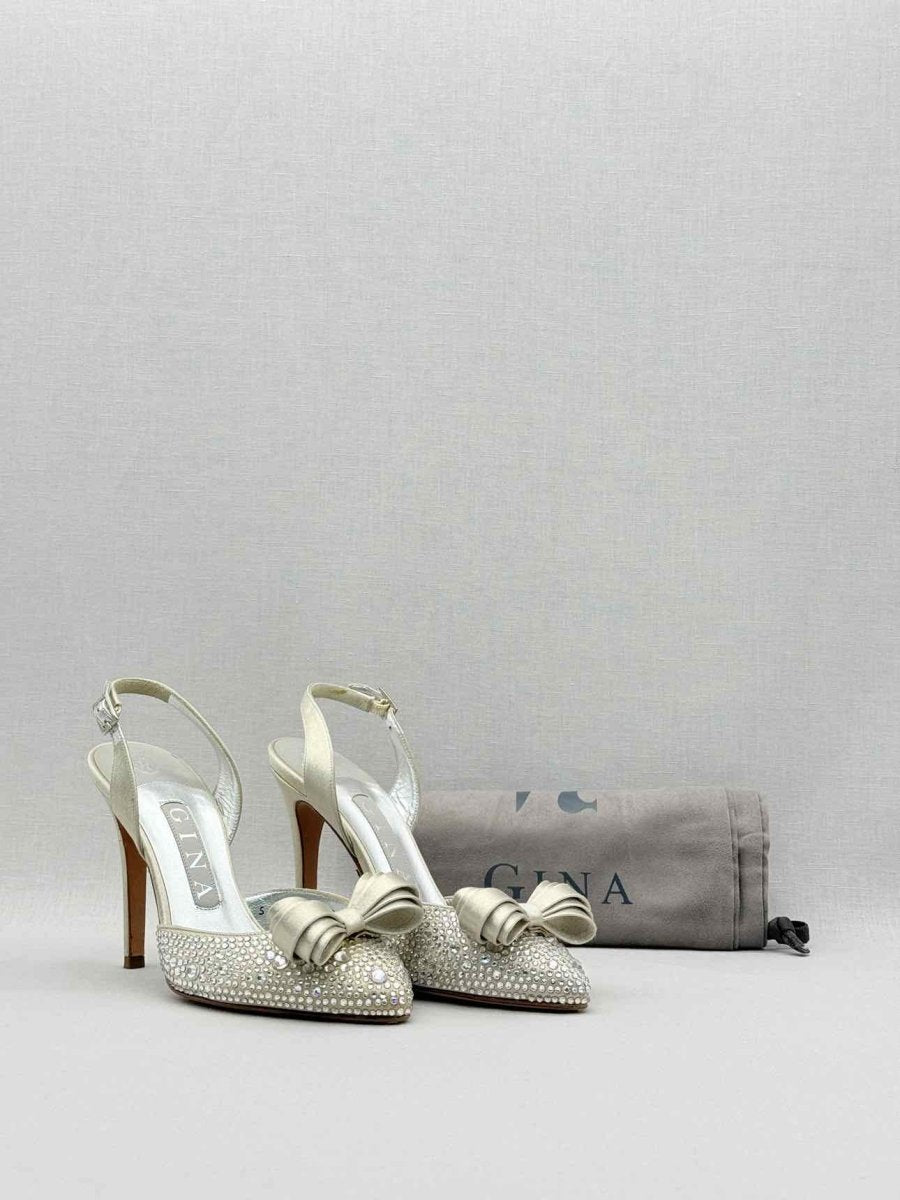 Pre - loved GINA Silver Size EU 36.5 Heeled Sandals at Reems Closet