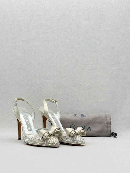 Pre - loved GINA Silver Size EU 36.5 Heeled Sandals at Reems Closet