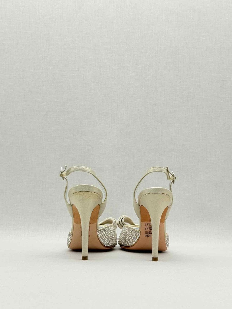 Pre - loved GINA Silver Size EU 36.5 Heeled Sandals at Reems Closet