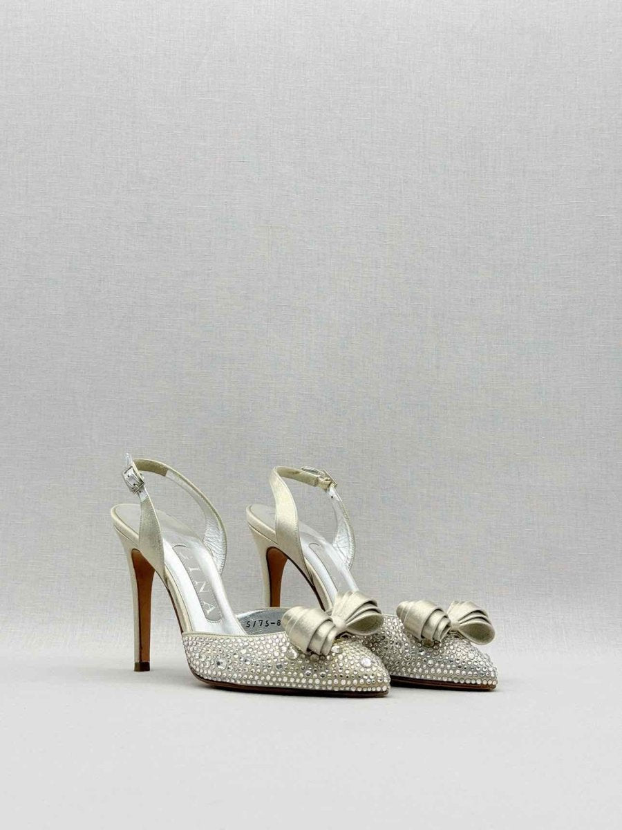 Pre - loved GINA Silver Size EU 36.5 Heeled Sandals at Reems Closet