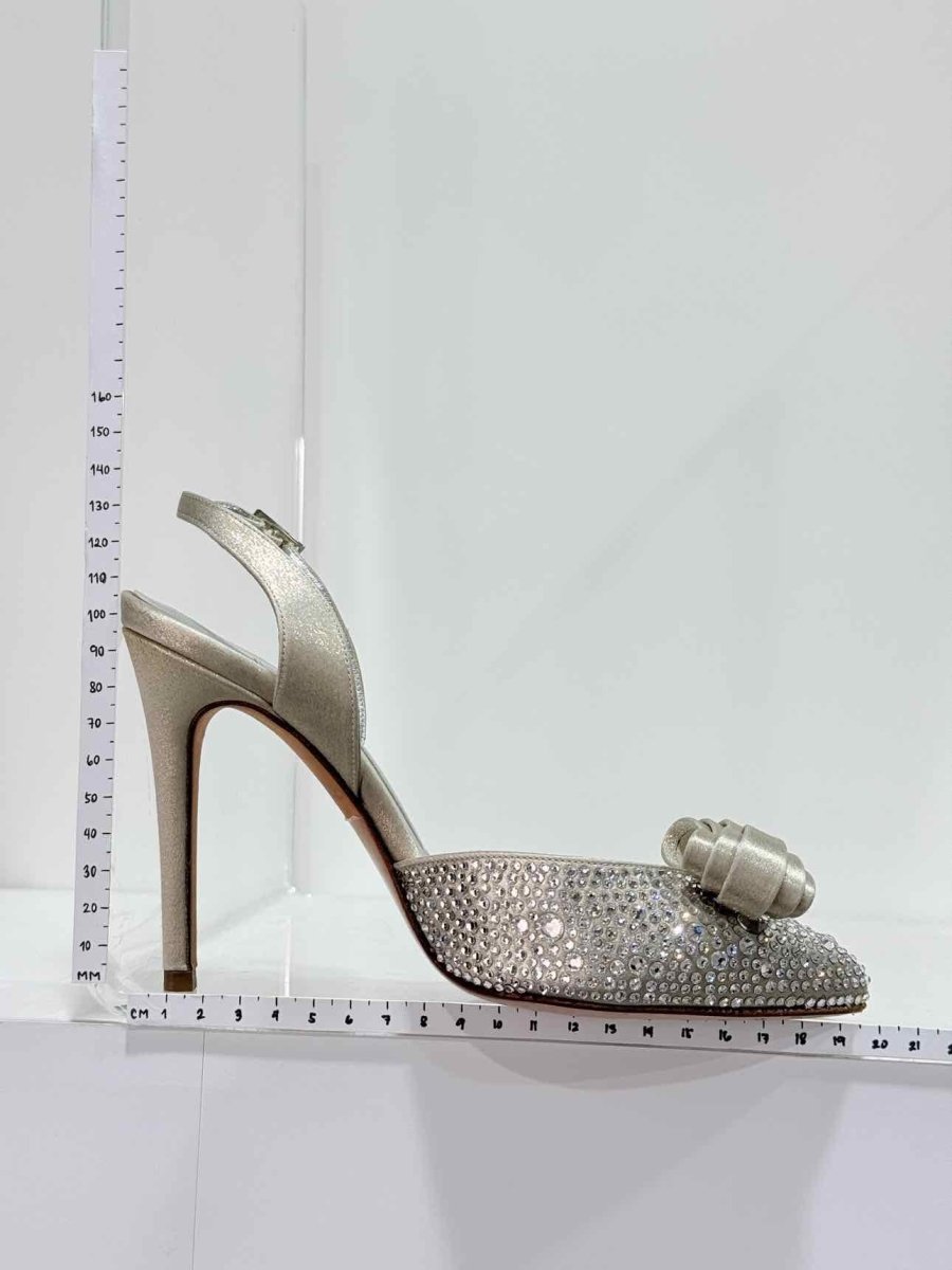 Pre - loved GINA Silver Size EU 36.5 Heeled Sandals at Reems Closet