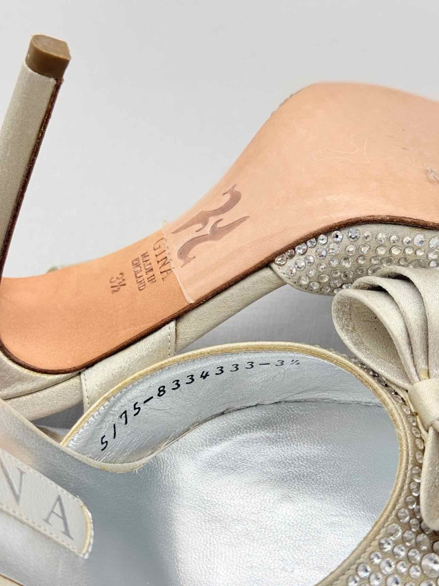 Pre - loved GINA Silver Size EU 36.5 Heeled Sandals at Reems Closet