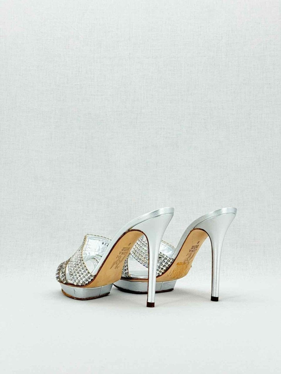 Pre - loved GINA Silver Size EU 39 Mules at Reems Closet