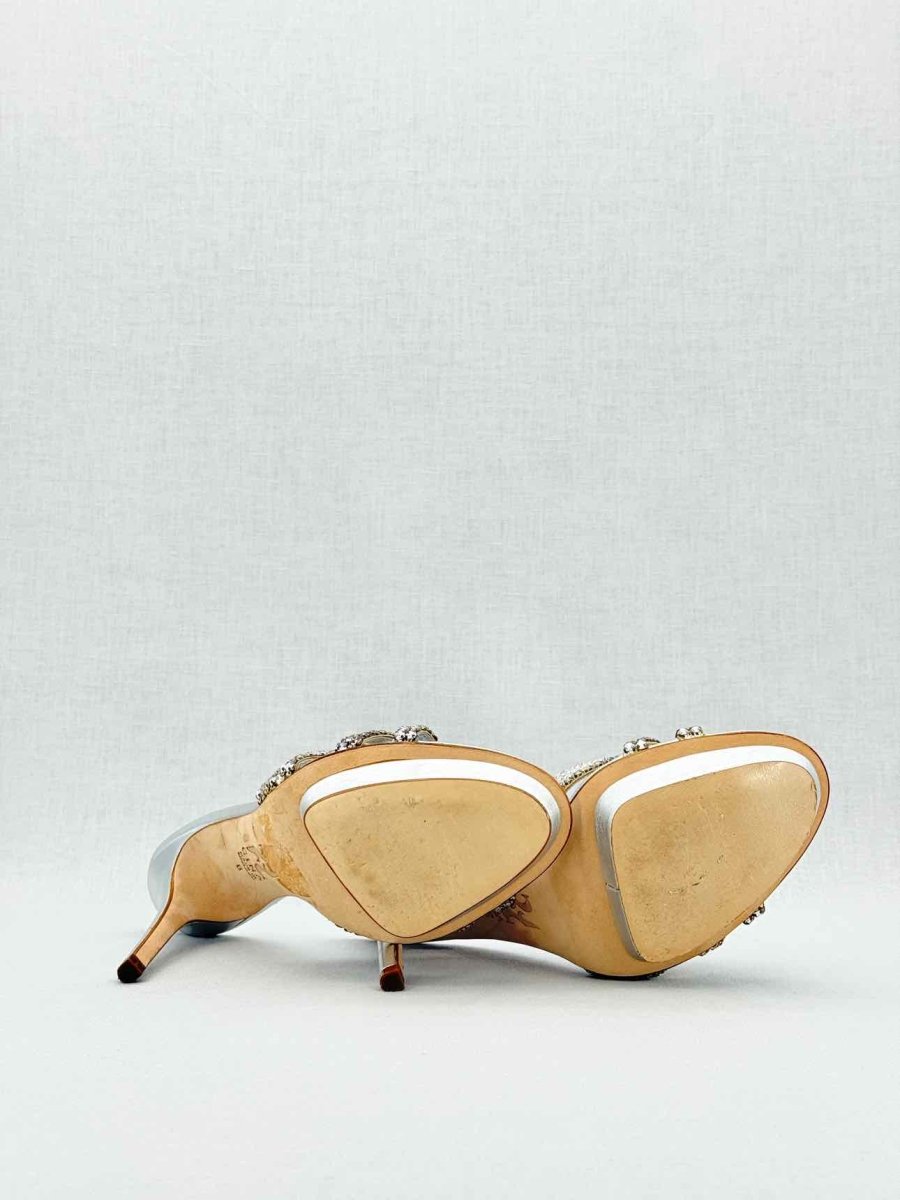 Pre - loved GINA Silver Size EU 39 Mules at Reems Closet