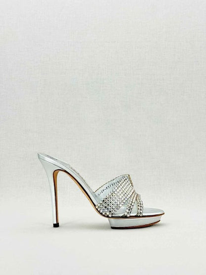 Pre - loved GINA Silver Size EU 39 Mules at Reems Closet