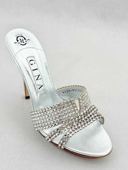 Pre - loved GINA Silver Size EU 39 Mules at Reems Closet