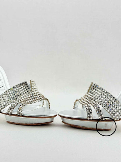Pre - loved GINA Silver Size EU 39 Mules at Reems Closet