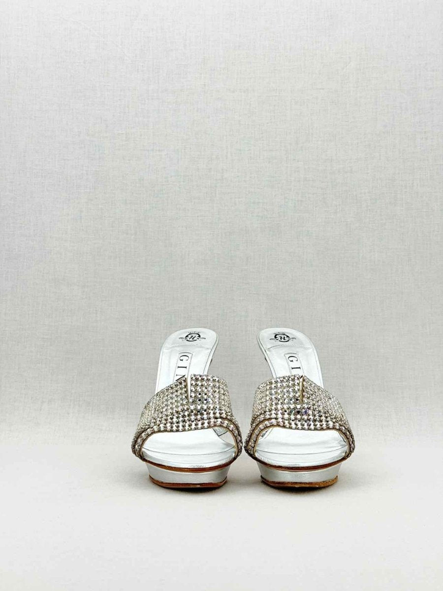 Pre - loved GINA Silver Size EU 39 Mules at Reems Closet